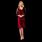 Vintage Royal Banquet v-neck three-quarter sleeve evening dress - FashionByTeresa